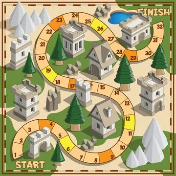 Board game of the medieval theme. Stock Illustration