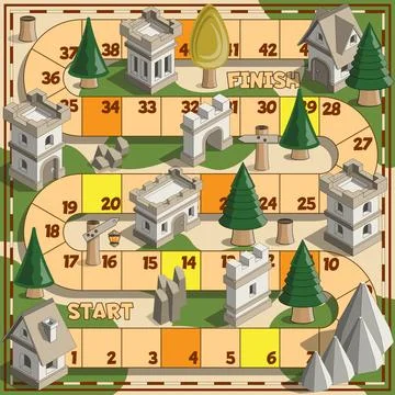 Board game of the medieval theme. Stock Illustration