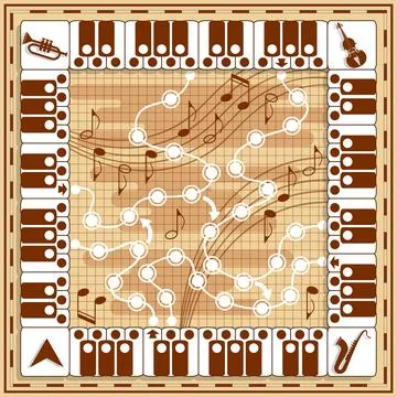 Board game on a musical theme. Stock Illustration