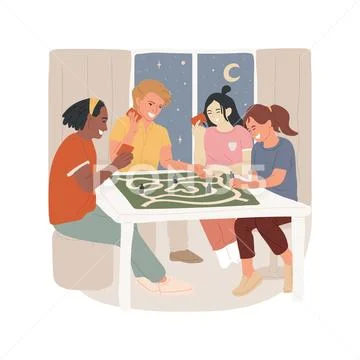 Board Game Night Isolated Cartoon Vector Illustration Illustration