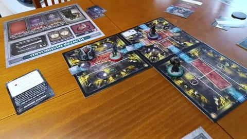 A board game party with friends - playing Bloodborne together Stock Footage 244598778
