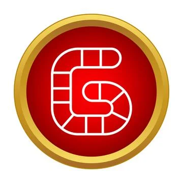 Board game path icon with red circle Illustration