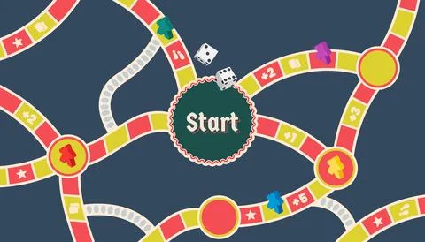 Board game pathway poster banner Stock Illustration