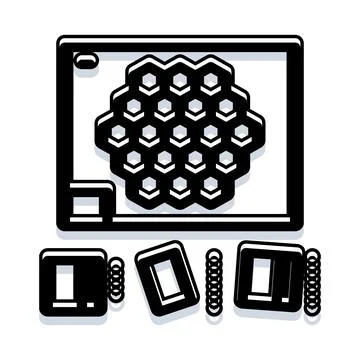 Board game pieces forming a hexagonal puzzle イラスト素材