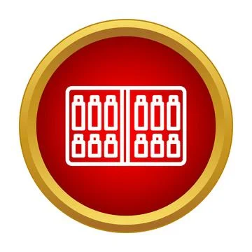 Board game pieces in red circle icon Stock Illustration