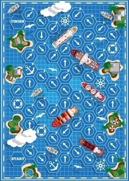 Board game on the sea theme. Stock Illustration