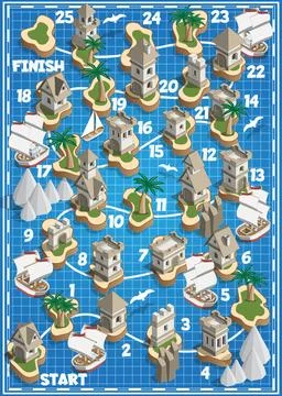 Board game on the sea theme. Stock Illustration