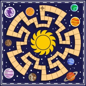 A board game on the space theme. Stock Illustration