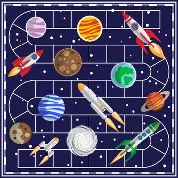 A board game on the space theme. Stock Illustration