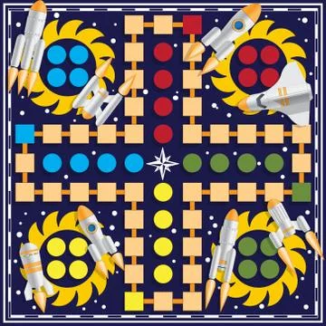 A board game on the space theme. Stock Illustration