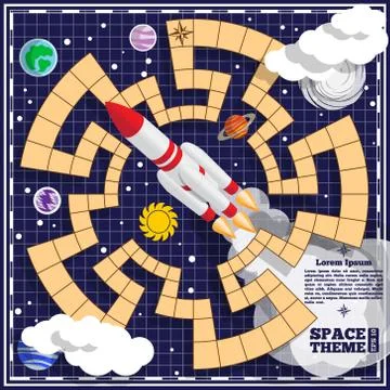 A board game on the space theme. Stock Illustration