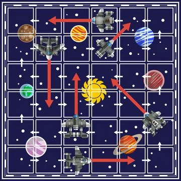 A board game on the space theme. Stock Illustration