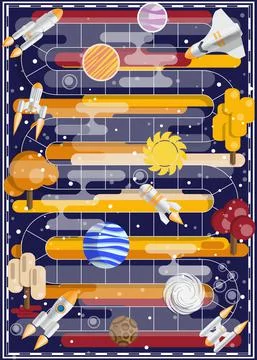 A board game on the space theme. Stock Illustration