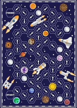 A board game on the space theme. Stock Illustration