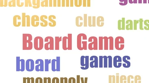 Board Game Tag Cloud Animated On White Background Stock Footage 103096569