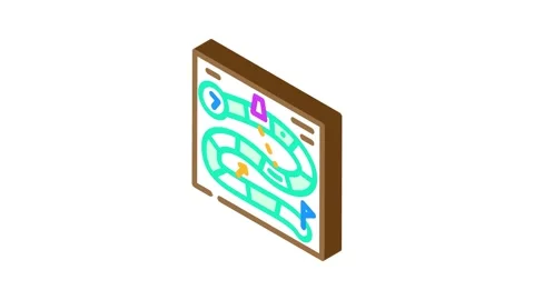 Board game toy child isometric icon animation Stock Footage 327293105