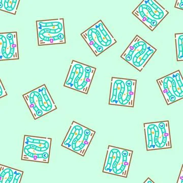 Board game toy child vector seamless pattern Stock Illustration