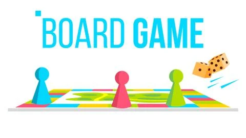 Board Game Vector. Field Space. Logical Table Game For Kids. Isolated Flat Illustrazione stock