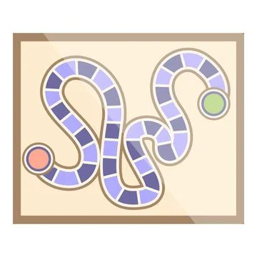 Board game with winding path and two markers showing progress Stock Illustration