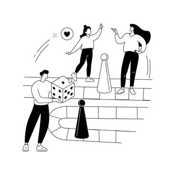 Board games abstract concept vector illustration. Stock Illustration