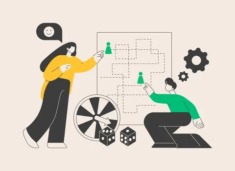 Board games abstract concept vector illustration. Stock Illustration