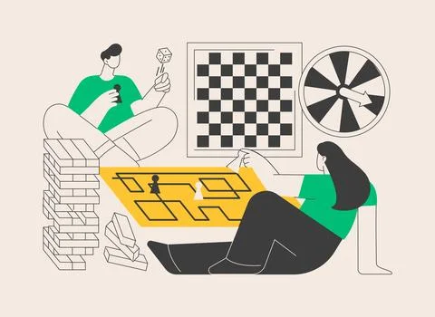 Board games abstract concept vector illustration. Stock Illustration