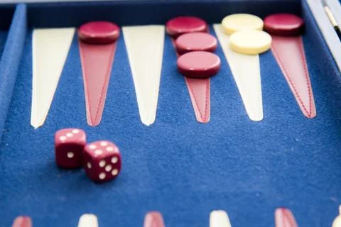 Board games - backgammon in play Stock Photos