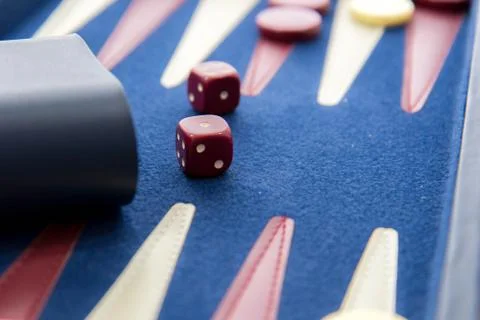 Board games - backgammon in play Stock Photos