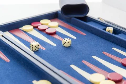 Board games - backgammon in play Stock Photos