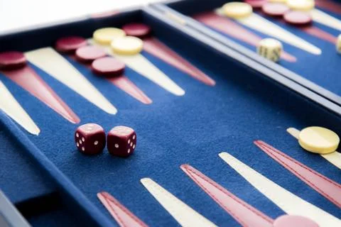 Board games - backgammon in play Stock Photos