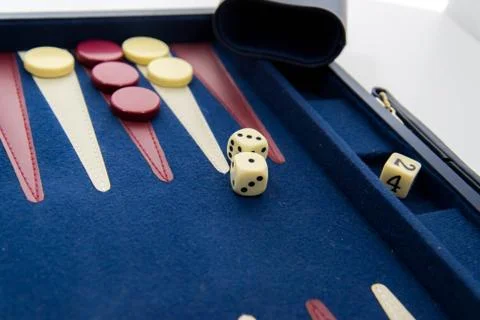 Board games - backgammon in play Stock Photos