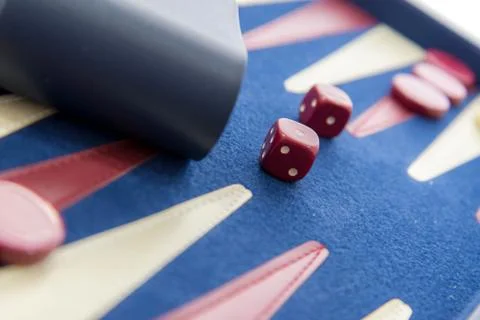 Board games - backgammon in play Stock Photos