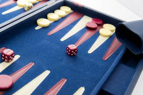 Board games - backgammon in play Stock Photos