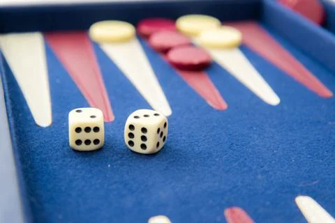 Board games - backgammon in play Stock Photos