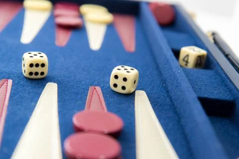 Board games - backgammon in play Stock Photos