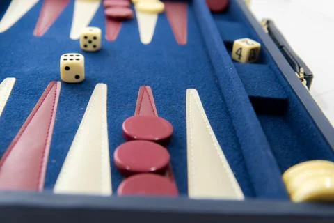 Board games - backgammon in play Stock Photos