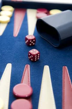 Board games - backgammon in play Stock Photos