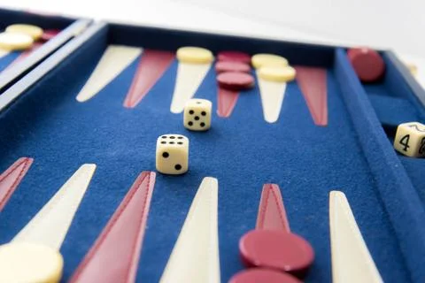 Board games - backgammon in play Stock Photos