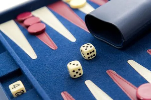 Board games - backgammon in play Stock Photos
