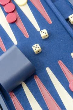 Board games - backgammon in play Stock Photos