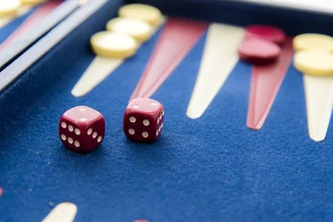 Board games - backgammon in play Stock Photos