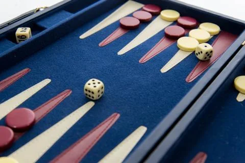 Board games - backgammon in play Stock Photos