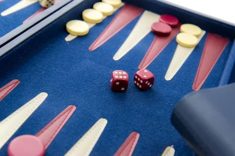 Board games - backgammon in play Stock Photos