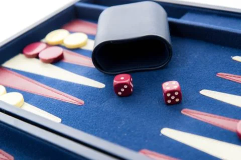 Board games - backgammon in play Stock Photos