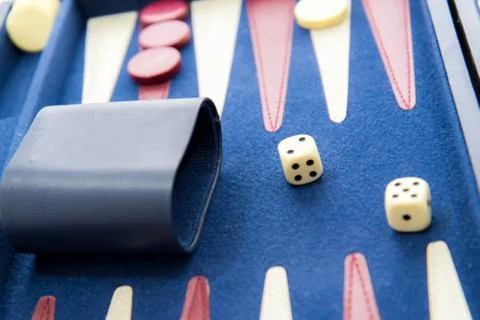 Board games - backgammon in play Stock Photos