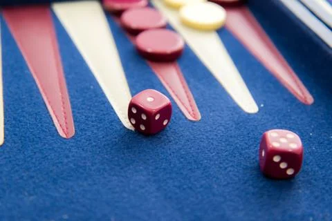 Board games - backgammon in play Stock Photos