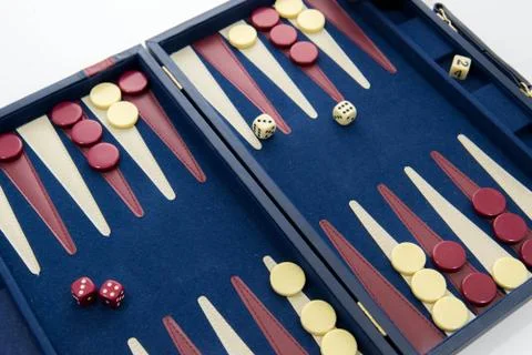 Board games - backgammon in play Stock Photos