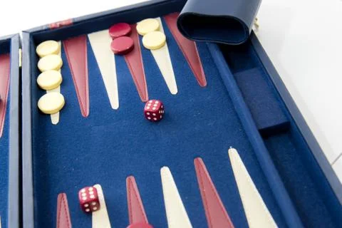 Board games - backgammon in play Stock Photos