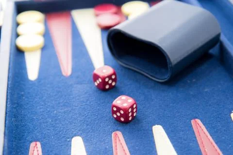 Board games - backgammon in play Stock Photos