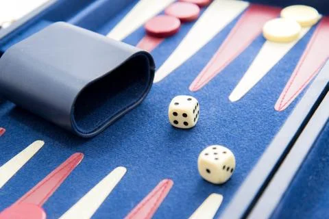 Board games - backgammon in play Stock Photos